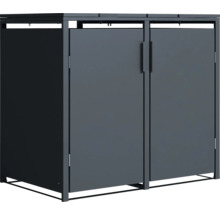 Cache-conteneur à ordures avec deux portes pour le stockage des poubelles