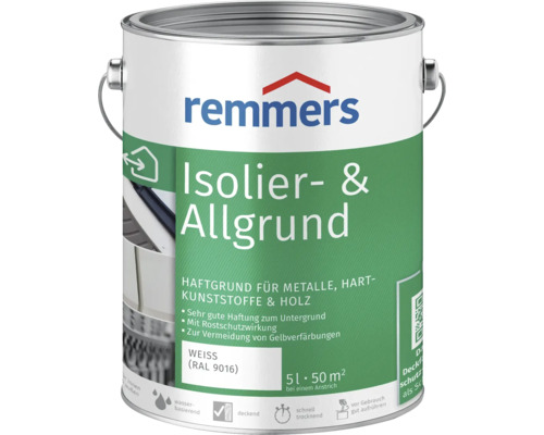 Remmers Isolier- und Allgrund Haftgrund für Metalle, Kunststoffe und Holz in einem Farbeimer