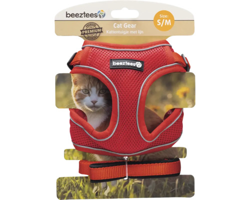 Beeztees Katzengeschirr mit Leine, Größe S/M