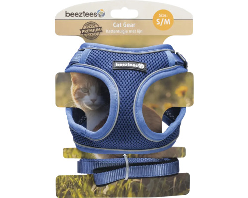 Blaues Katzengeschirr mit Leine der Größe Small bis Medium