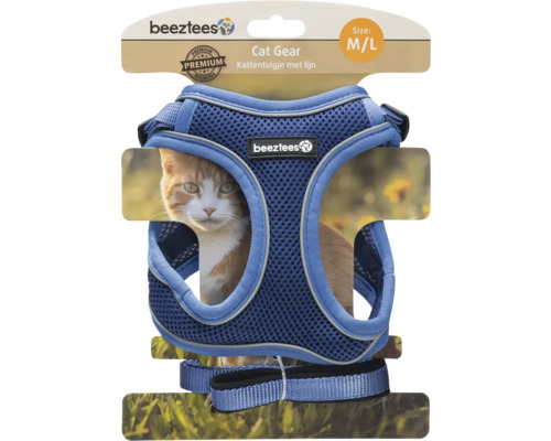 beeztees Katzen Geschirr mit Leine, Größe Mittel bis Groß