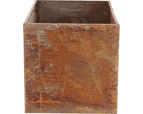 Vierkant Pflanzgefäß aus Metall mit Rostoptik