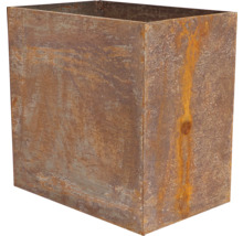 Jardinière rectangulaire en métal aspect rouille