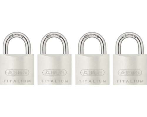 Vier ABUS Titalium Vorhängeschlösser