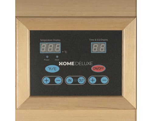 Unité de commande HOME DELUXE pour sauna avec affichage de la température et de l'heure