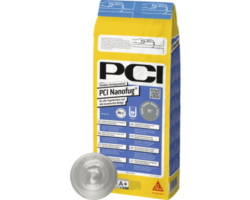 PCI Nanofug® Variabler Flexfugenmörtel für alle Fugenbreiten und alle keramischen Beläge silbergrau 4 kg PCI Nanofug flexibler Fugenmörtel für alle Fugenbreiten und Keramikbeläge