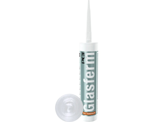 Colle hybride PCI Glasferm® pour intérieur et extérieur transparent 300 g Cartouche de colle à verre PCI Glasferm avec colle transparente