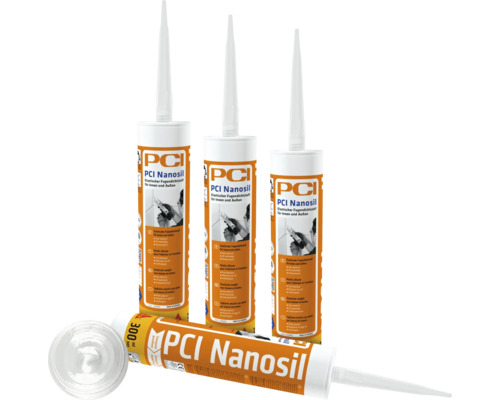 PCI Nanosil® Elastischer Fugendichtstoff für innen und außen weiß 300 ml Mehrere Tuben PCI Nanosil elastische Dichtmasse für Innen und Außen
