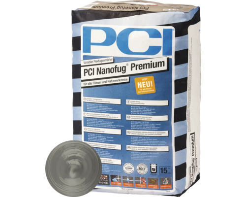 PCI Nanofug Premium flexibler Fugenmörtel für Fliesen und Natursteine, 15 Kilogramm