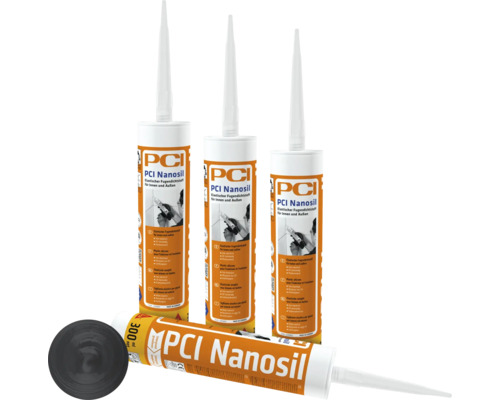 PCI Nanosil® Elastischer Fugendichtstoff für innen und außen anthrazit 300 ml Mehrere Kartuschen PCI Nanosil elastische Fugendichtmasse für Innen- und Außenbereiche