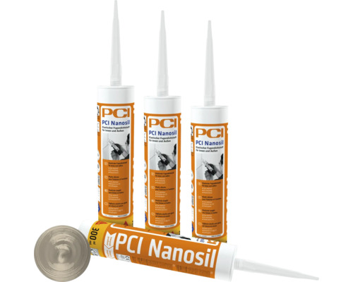 PCI Nanosil® Elastischer Fugendichtstoff für innen und außen bahamabeige 300 ml Mehrere Kartuschen PCI Nanosil elastischer Fugendichtstoff für Innen- und Außenbereiche
