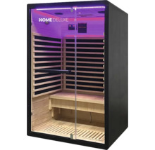 Sauna infrarouge avec porte en verre et intérieur en bois