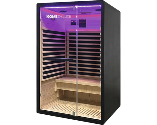 Sauna infrarouge avec porte en verre et intérieur en bois