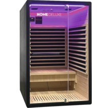 Sauna infrarouge avec porte en verre et intérieur en bois