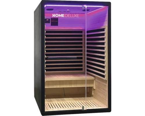 Sauna infrarouge avec porte en verre et intérieur en bois