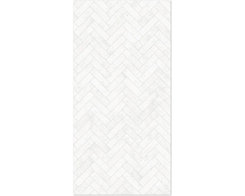 Carrelage clair à motif chevrons