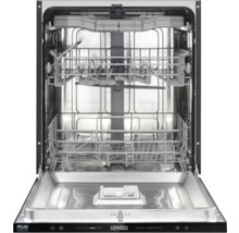 Vue intérieure d'un lave-vaisselle ouvert avec deux paniers