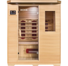 Sauna Home Deluxe en bois avec élément de commande et porte en verre