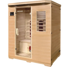 Sauna Home Deluxe en bois avec éléments de commande et éléments en verre