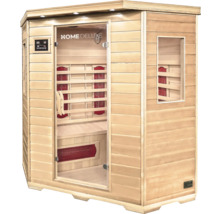 Sauna Home Deluxe en bois avec porte en verre et radiateurs infrarouges