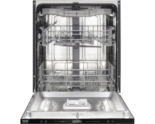 Lave-vaisselle ouvert avec deux paniers