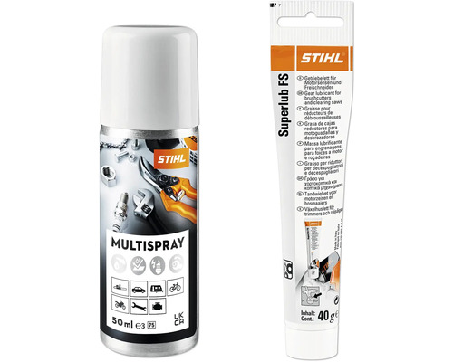 Stihl Multispray et Superlub FS graisse pour réducteurs de débroussailleuses