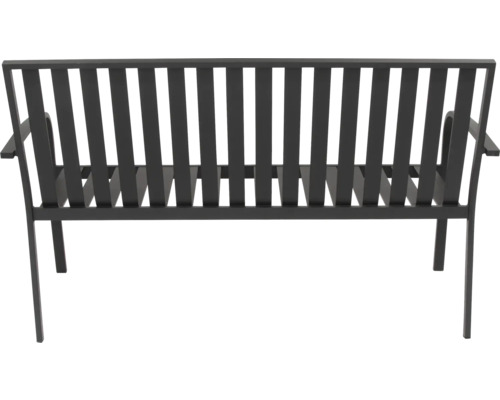 Banc de jardin en métal avec accoudoirs et dossier