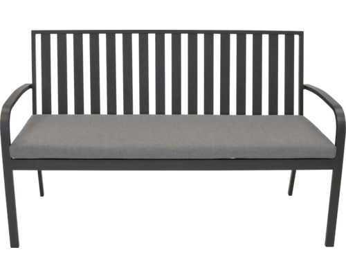 Banc de jardin en métal avec coussin d'assise