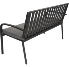 Banc de jardin avec structure en aluminium et coussin d'assise