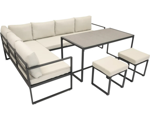 Ensemble de meubles de jardin avec canapé, table et tabourets