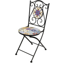 Chaise pliante avec motif mosaïque pour le jardin
