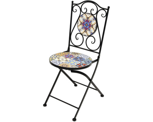 Chaise pliante avec motif mosaïque pour le jardin
