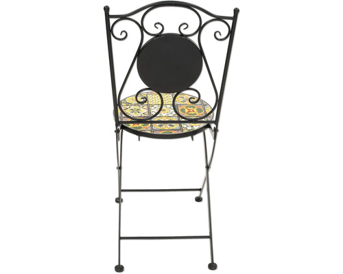 Klappbarer Gartenstuhl mit Mosaiksitzfläche und Metallgestell