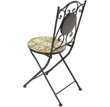 Klappstuhl aus Metall mit Mosaiksitz