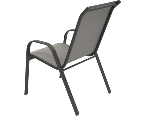 Chaise de jardin avec accoudoirs et revêtement textile