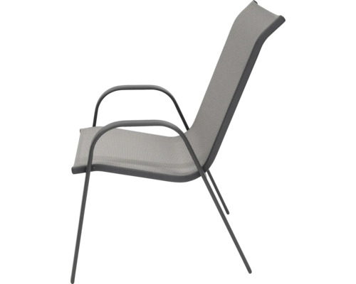 Chaise de jardin avec accoudoirs et revêtement textile