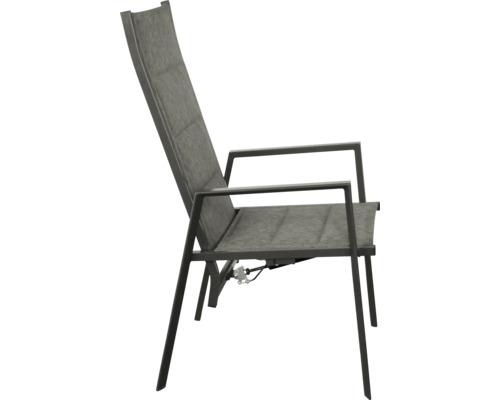 Gartensessel mit Armlehnen, verstellbarer Rückenlehne und Aluminiumrahmen