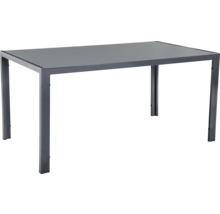 Table de jardin rectangulaire avec cadre en métal et plateau de table