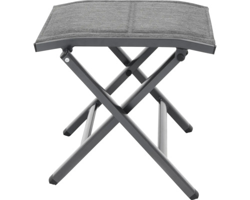 Tabouret pliant avec assise grise et structure en métal