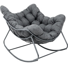 Fauteuil à bascule avec structure en métal et revêtement rembourré