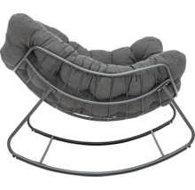 Fauteuil à bascule avec rembourrage gris sur structure métallique