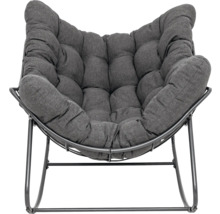 Fauteuil relax gris avec structure en métal et assise rembourrée