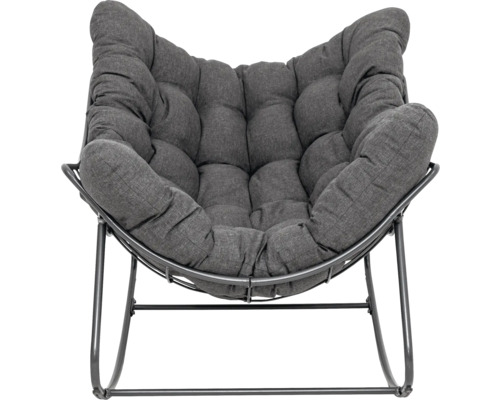 Fauteuil relax gris avec structure en métal et assise rembourrée