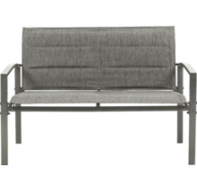 Banc de jardin gris avec revêtement en tissu