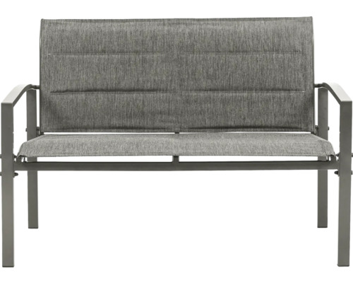 Banc de jardin gris avec revêtement en tissu