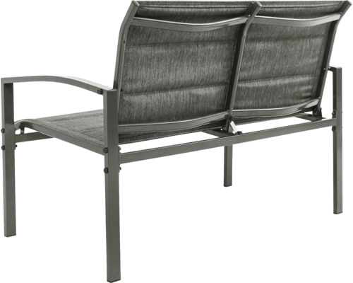 Banc de jardin avec revêtement textile pour deux personnes