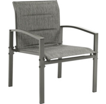 Fauteuil de jardin avec accoudoirs et revêtement textile