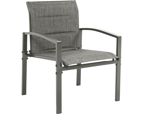 Fauteuil de jardin avec accoudoirs et revêtement textile