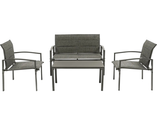 Ensemble de meubles de jardin avec table, banc deux places et deux chaises