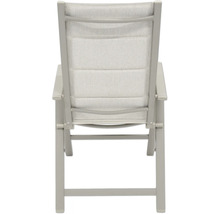 Chaise de jardin en aluminium et textile vue de derrière